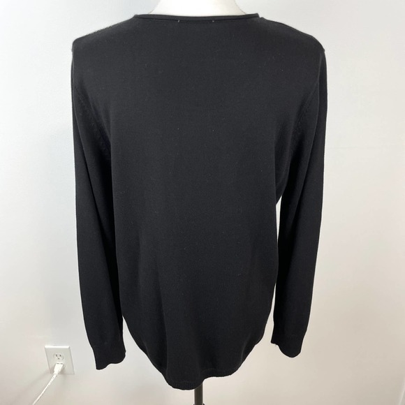 Calvin Klein Gold Stud Embellished Sweater In Black Size Medium - Picture 8 of 11